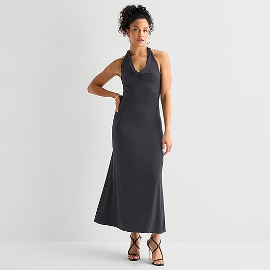 Bold Elements Womens Halter Neck Sleeveless Maxi Dress