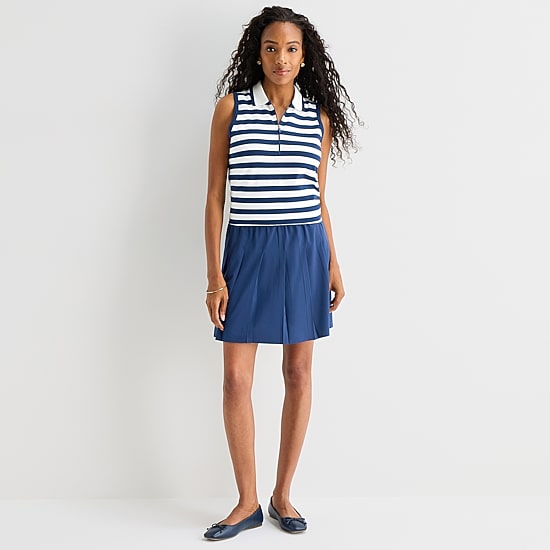 St. John's Bay Womens Sleeveless Quarter-Zip Pullover