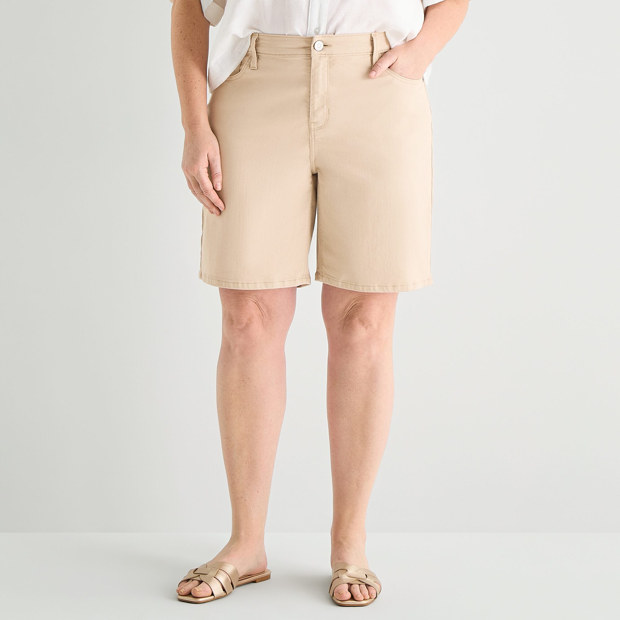 Liz Claiborne Lana Womens 9" Plus Denim Short
