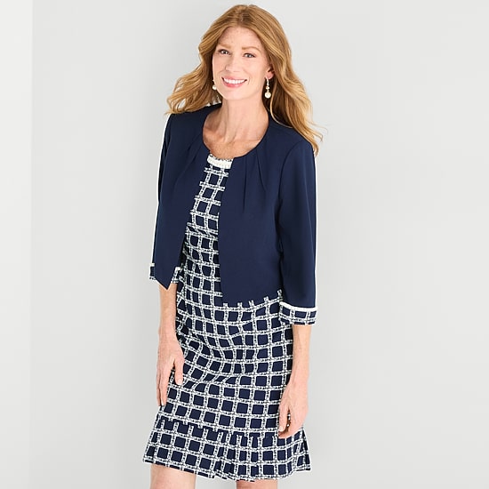 Maya Brooke Womens Jacket Dress