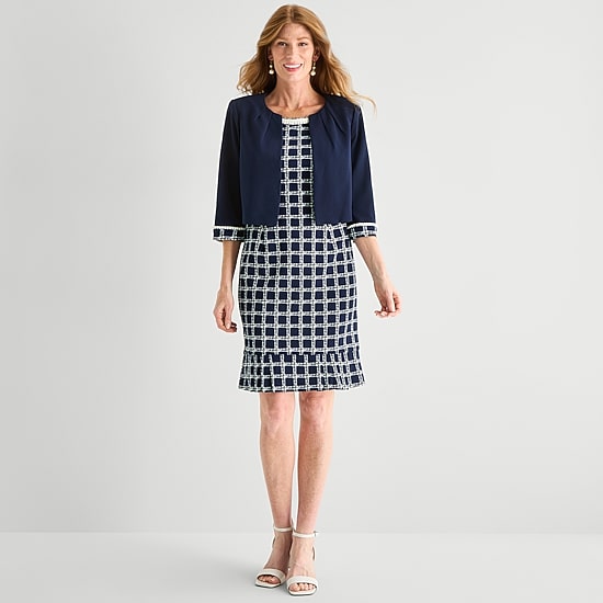 Maya Brooke Womens Jacket Dress