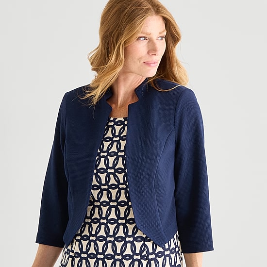 Maya Brooke Womens Abstract Jacket Dress