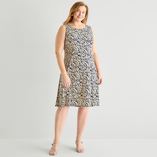 Danny & Nicole Womens Plus Abstract Jacket Dress
