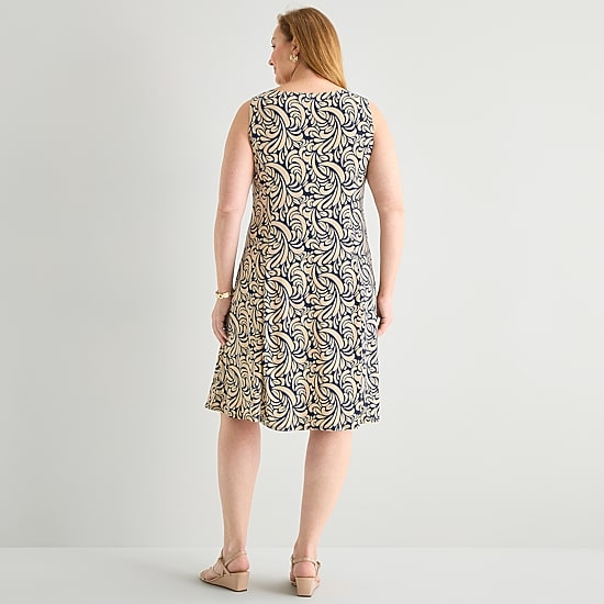 Danny & Nicole Womens Plus Abstract Jacket Dress
