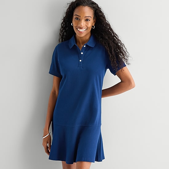 St. John's Bay Womens Short Sleeve Drop Waist Dress