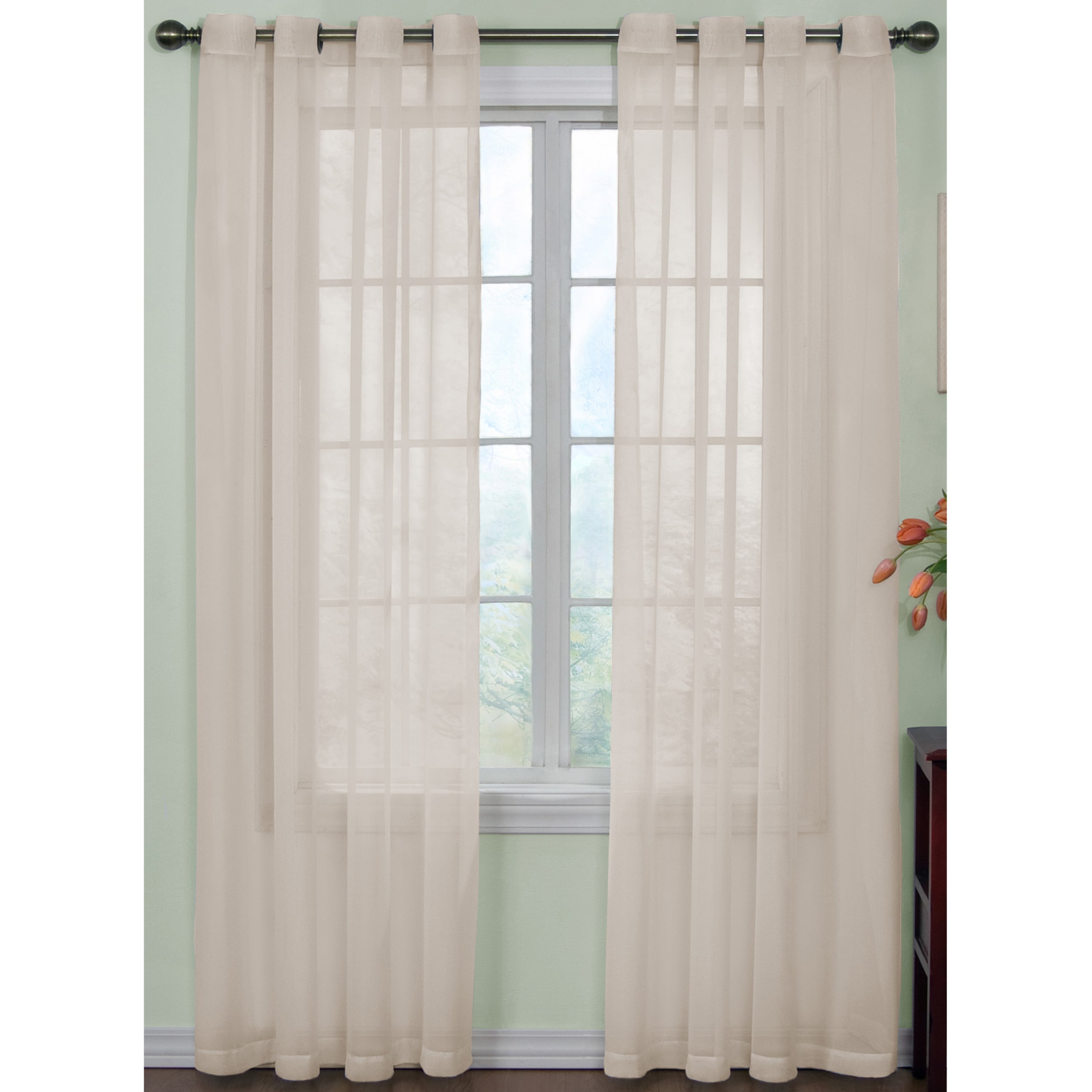 Arm And Hammer Curtain Fresh Odor-Neutralizing Grommet Top Sheer Single Panels