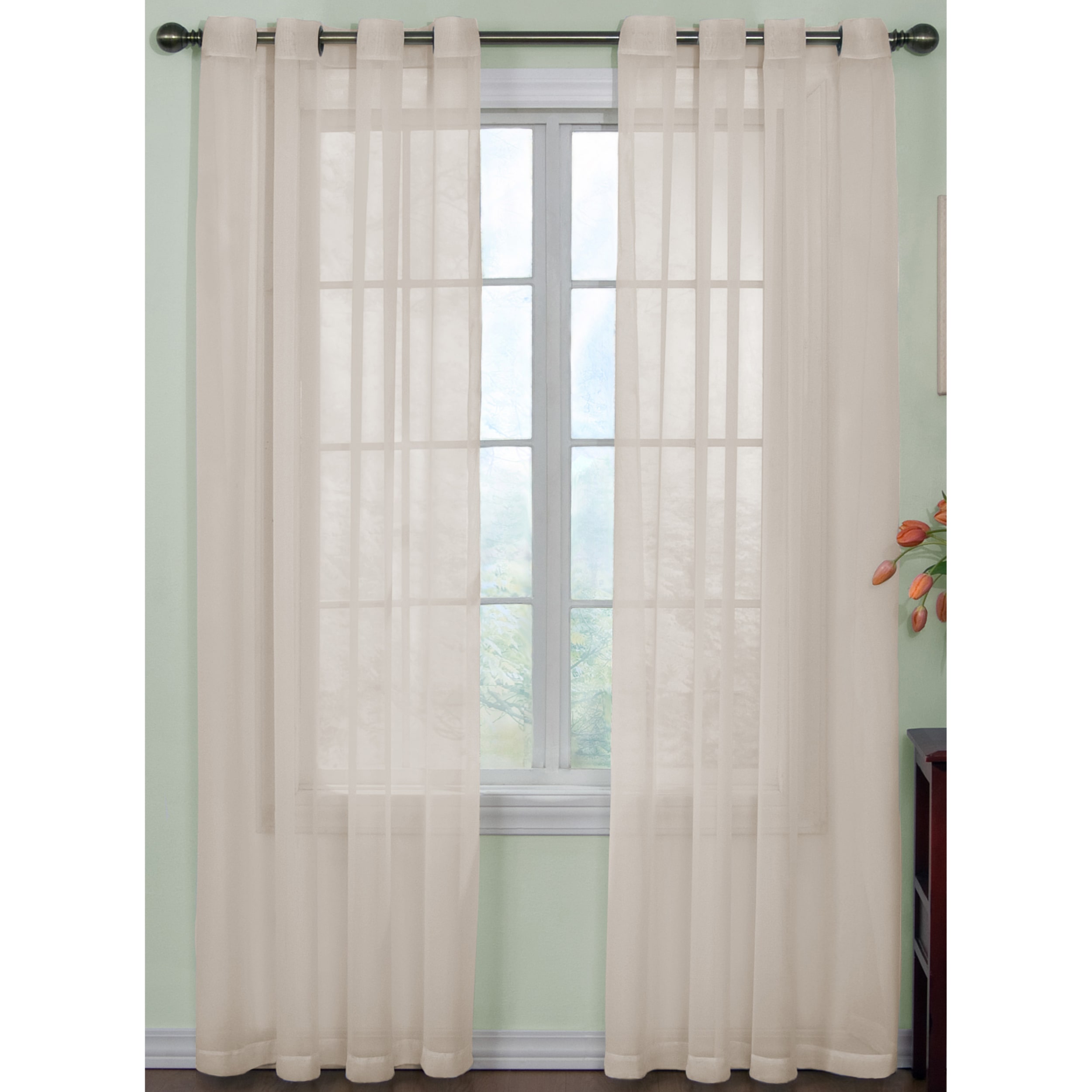 Arm And Hammer Curtain Fresh Odor-Neutralizing Grommet Top Sheer Single Panels