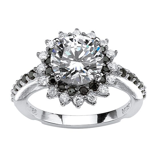 DiamonArt® Womens 3 CT. T.W. White Cubic Zirconia Platinum Over Silver Bridal Set
