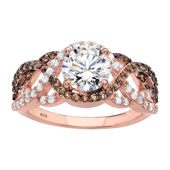 DiamonArt® Womens 2 CT. T.W. White Cubic Zirconia Sterling Silver Cocktail Ring