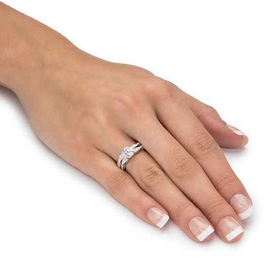 DiamonArt® Womens 1 3/4 CT. T.W. White Cubic Zirconia Sterling Silver Bridal Set