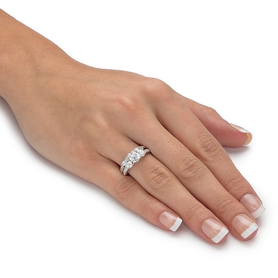 DiamonArt® Womens 2 CT. T.W. White Cubic Zirconia Sterling Silver Bridal Set