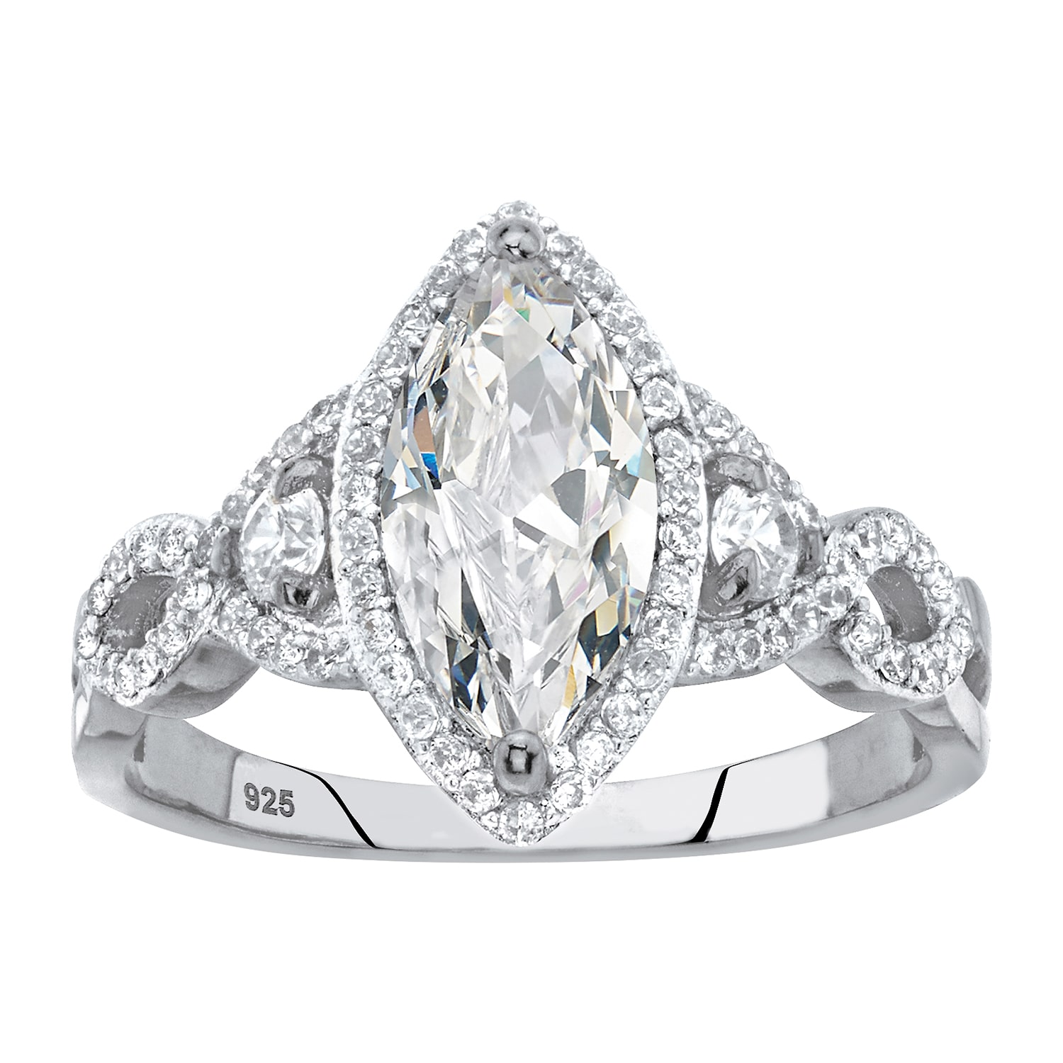 Womens 2 1/2 CT. T.W. Cubic Zirconia Sterling Silver Engagement Ring