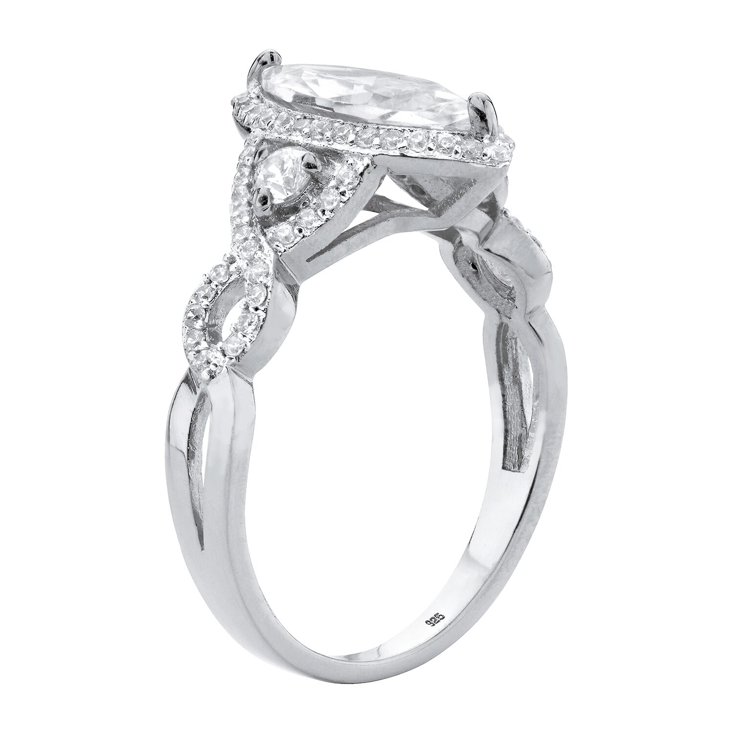 Womens 2 1/2 CT. T.W. Cubic Zirconia Sterling Silver Engagement Ring