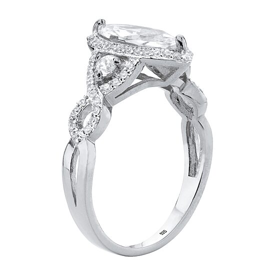Womens 2 1/2 CT. T.W. Cubic Zirconia Sterling Silver Engagement Ring