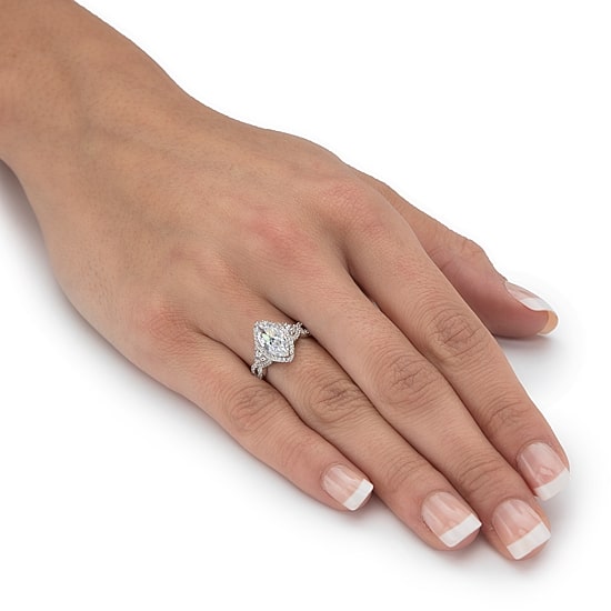 Womens 2 1/2 CT. T.W. Cubic Zirconia Sterling Silver Engagement Ring
