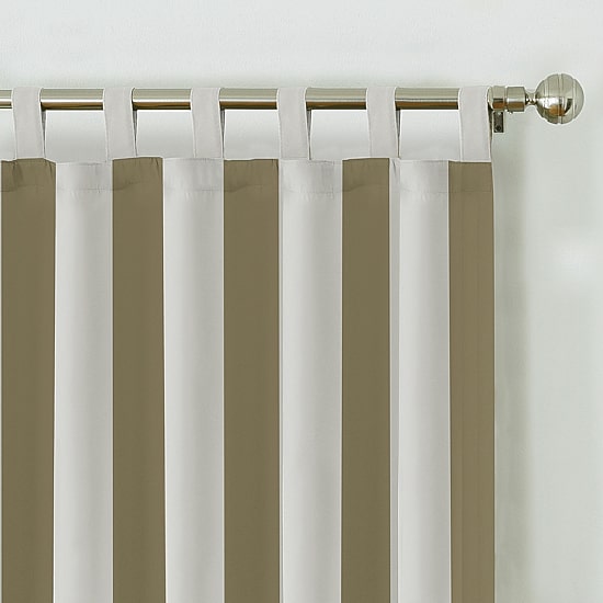 Threadmade Highland Stripe Uv 50+ Tab Top Light-Filtering Single Outdoor Curtain Panel