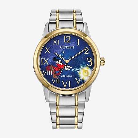 Citizen Mickey Aviator Mickey Mouse Mens Brown Leather Strap Watch