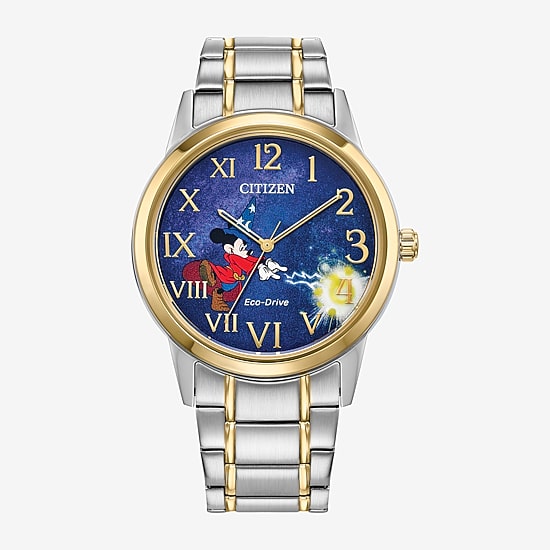 Citizen Mickey Mouse Mens Two Tone Stainless Steel Bracelet Watch Fe7064-71w