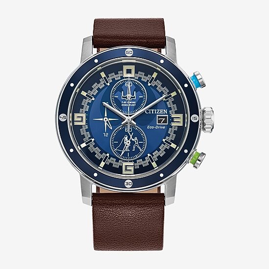 Citizen Luke Skywalker Star Wars Mens Chronograph Blue Leather Strap Watch Ca0768-07w
