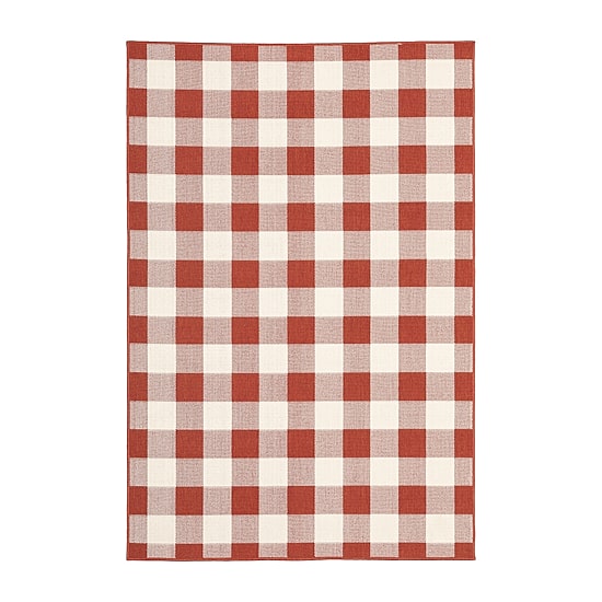 Covington Home Martinique Gingham Plaid Indoor Outdoor Rectangular Accent Rug