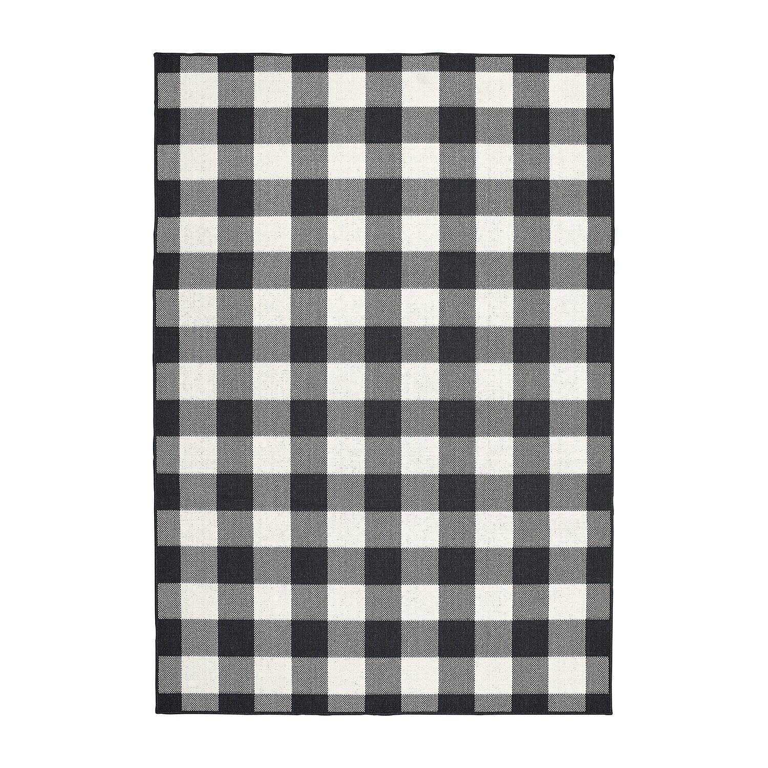 Covington Home Martinique Gingham Plaid Indoor Outdoor Rectangular Area Rug