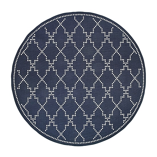 Covington Home Martinique Trellis 7'10" X 7'10" Indoor Outdoor Round Area Rug
