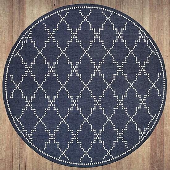 Covington Home Martinique Trellis 7'10" X 7'10" Indoor Outdoor Round Area Rug