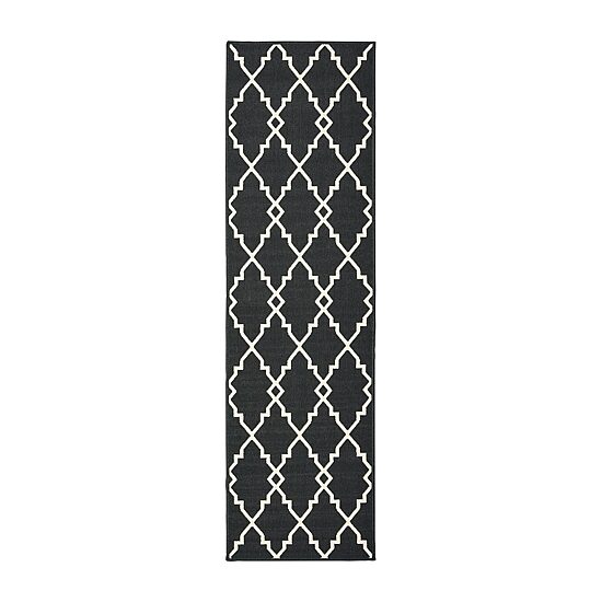 Covington Home Martinique Intricate Trellis 2'3"X7'6" Indoor Outdoor Rectangular Runner