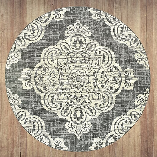 Covington Home Martinique Center Medallion 7'10" X 7'10" Indoor Outdoor Round Area Rug