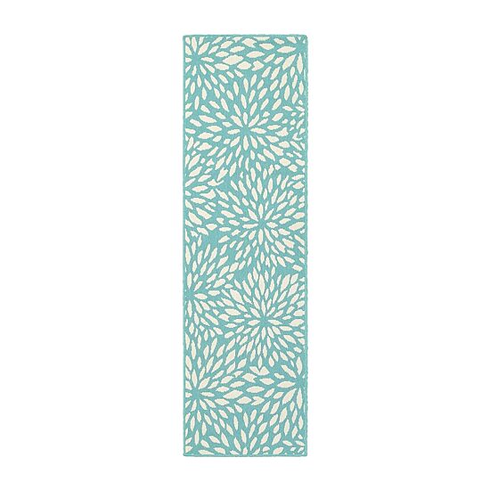 Covington Home Marquesas Blooms 2'3"X7'6" Indoor Outdoor Rectangular Runner