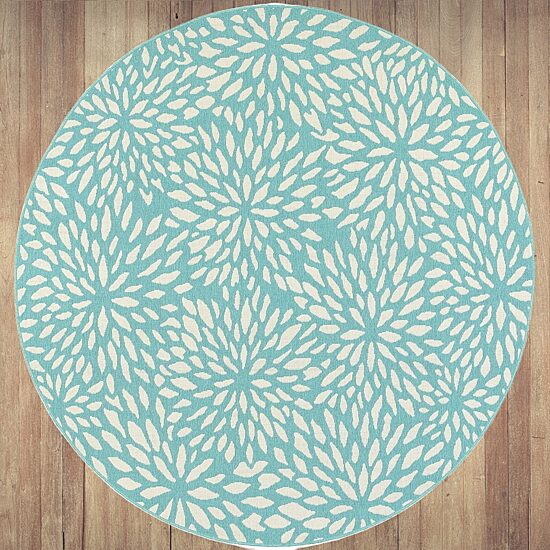 Covington Home Marquesas Blooms 7'10"X7'10" Indoor Outdoor Round Area Rug