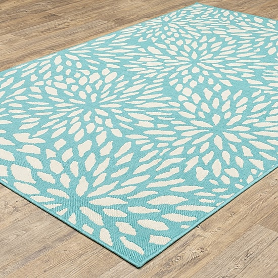 Covington Home Marquesas Blooms Indoor Outdoor Rectangular Area Rug
