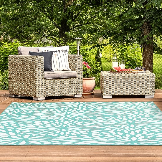 Covington Home Marquesas Blooms Indoor Outdoor Rectangular Area Rug