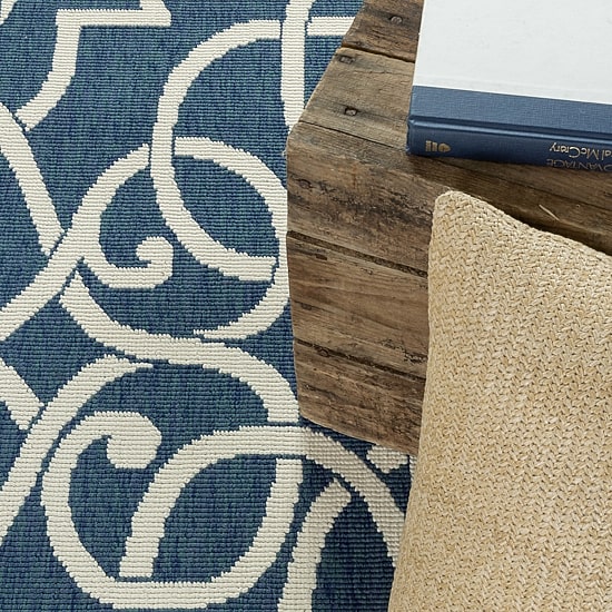 Covington Home Marquesas Intricate Trellis 7'10"X7'10" Indoor Outdoor Round Area Rug