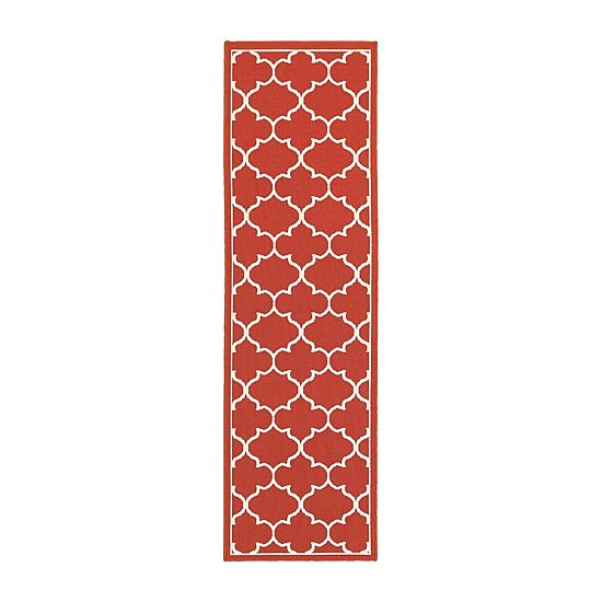 Covington Home Marquesas Scallop Trellis 2'3"X7'6" Indoor Outdoor Rectangular Runner