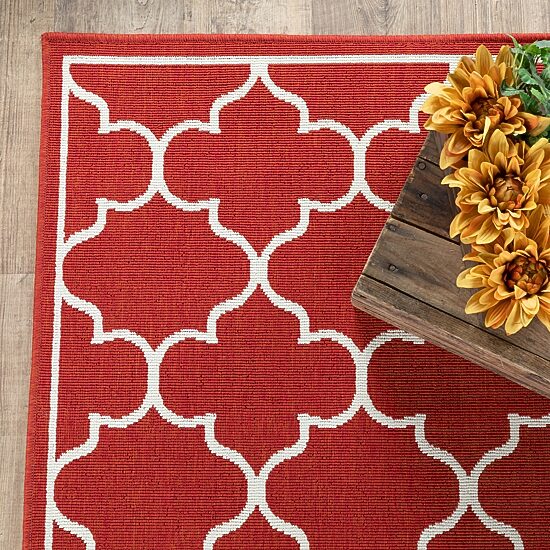 Covington Home Marquesas Scallop Trellis 2'3"X7'6" Indoor Outdoor Rectangular Runner