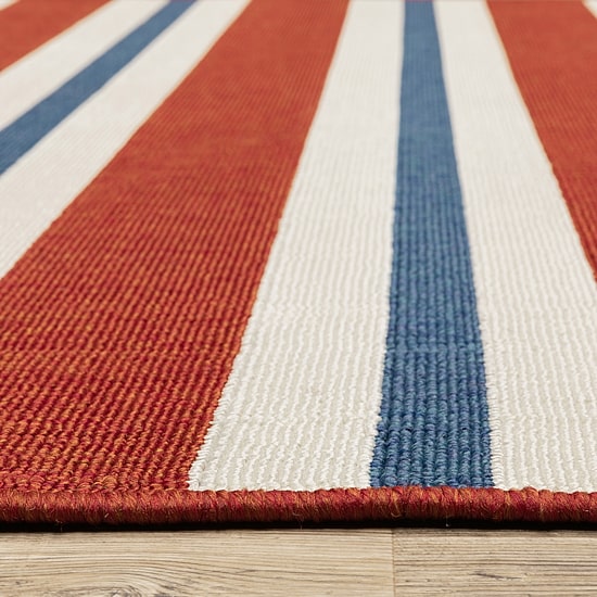 Covington Home Marquesas Striped 2'3"X7'6" Indoor Outdoor Rectangular Runner