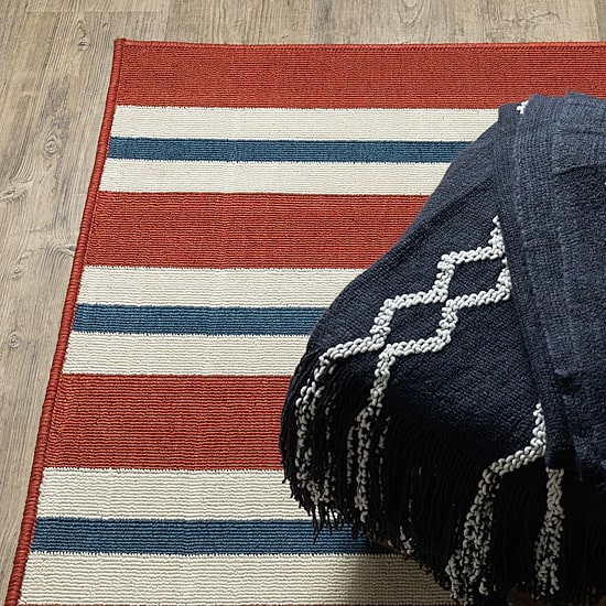 Covington Home Marquesas Striped 2'3"X7'6" Indoor Outdoor Rectangular Runner