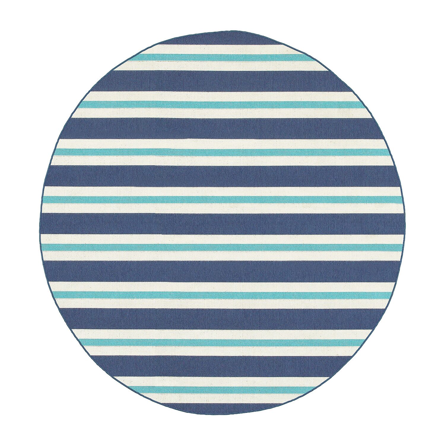 Covington Home Marquesas Striped 7'10"X7'10" Indoor Outdoor Round Area Rug