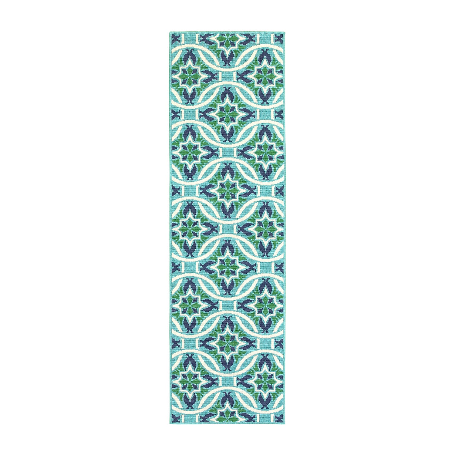 Covington Home Marquesas Floral Trellis 2'3"X7'6" Indoor Outdoor Rectangular Runner