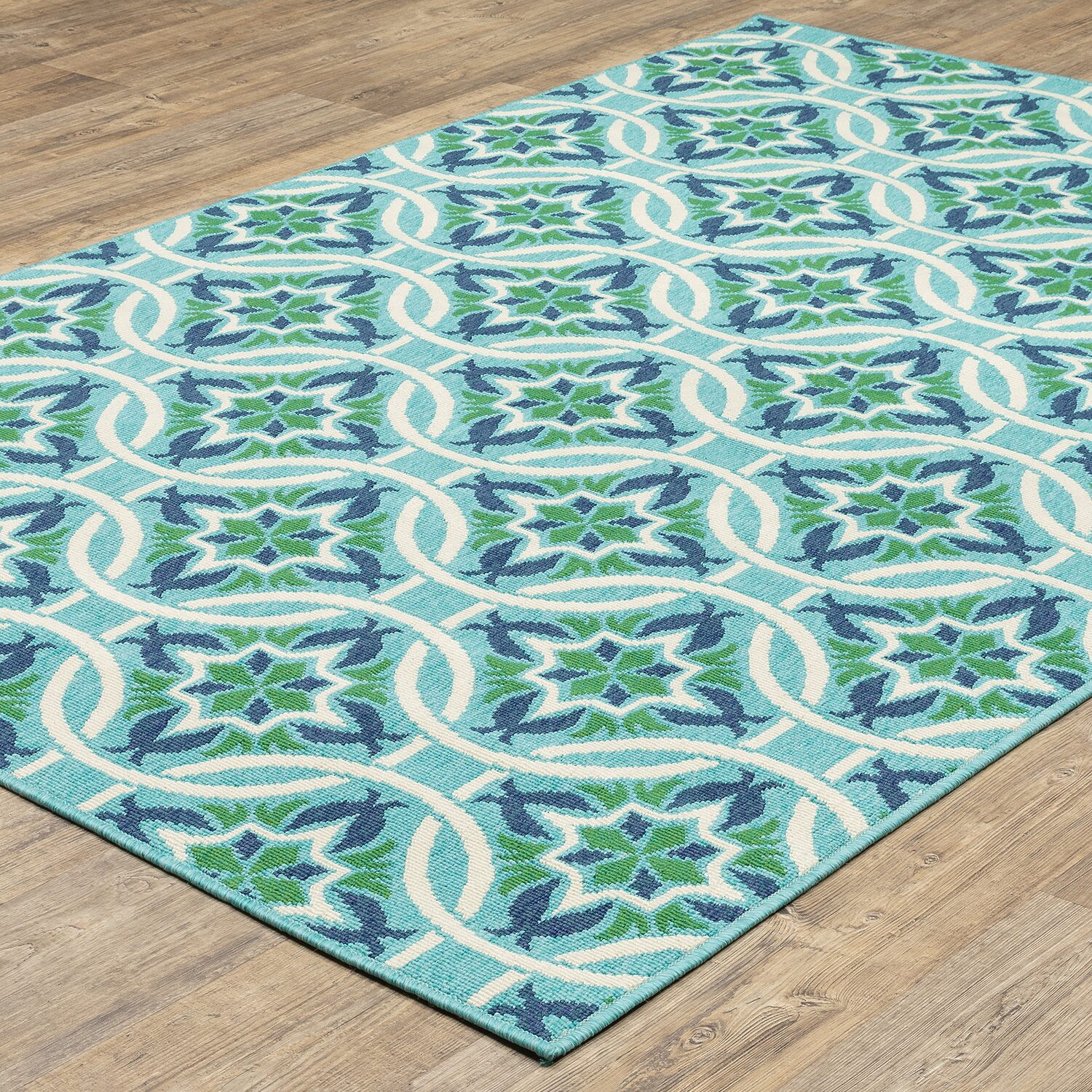 Covington Home Marquesas Floral Trellis Indoor Outdoor Rectangular Accent Rug