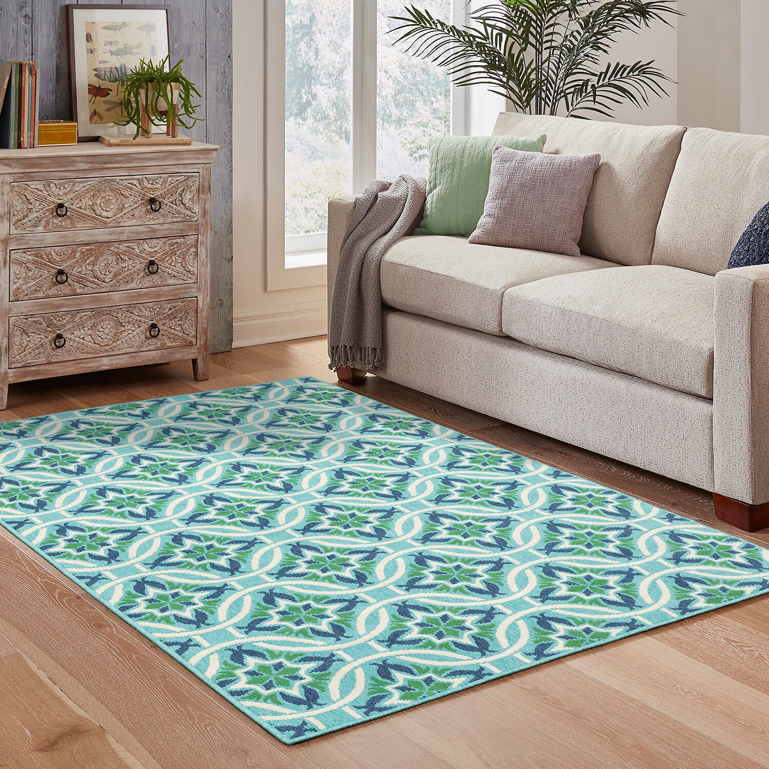 Covington Home Marquesas Floral Trellis Indoor Outdoor Rectangular Accent Rug