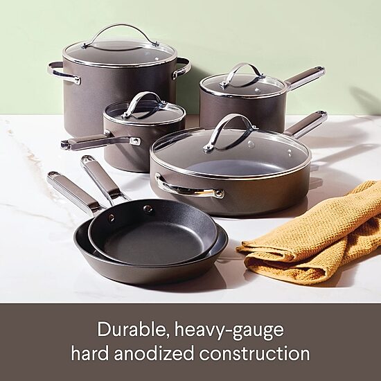Ayesha Curry Hard Anodized 10-pc. Cookware Set