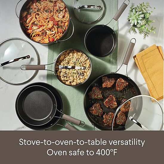 Ayesha Curry Hard Anodized 10-pc. Cookware Set