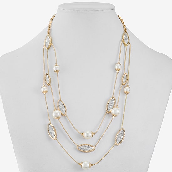 Monet Jewelry Layered Womens 17 Inch Strand Necklace