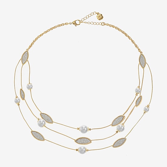 Monet Jewelry Layered Womens 17 Inch Strand Necklace