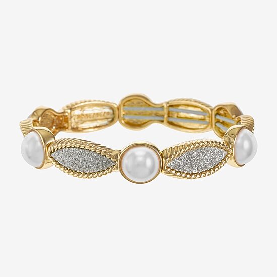 Monet Jewelry Womens Simulated Pearl Stretch Bracelet