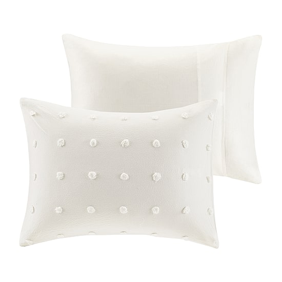 Intelligent Design Maize Cotton Jacquard Duvet Cover Set with Euro Shams and Throw Pillows