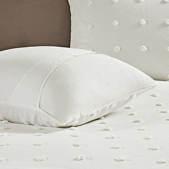 Intelligent Design Maize Cotton Jacquard Duvet Cover Set with Euro Shams and Throw Pillows