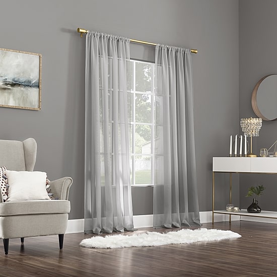 No 918 Mallory Rod Pocket Sheer Single Curtain Panel
